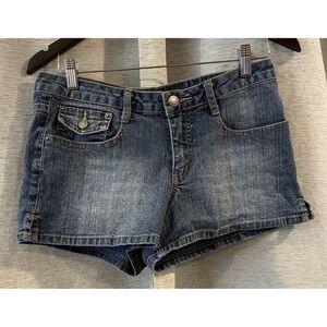 Zana-Di Womens Low Rise Denim Shorts Blue Y2K Size 11 Festival‎ Hot Pants